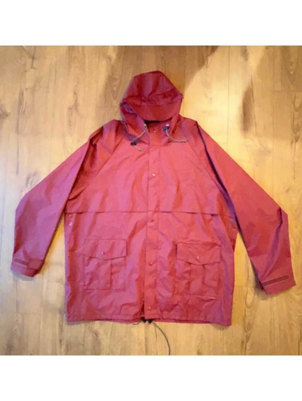 Vtg LL Bean Maine Guide Rain Jacket Mens Tall XXL Maroon PVC
